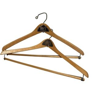 Vintage Wolf's Fine Clothes Charleroi Pa Advertising Wooden MCM Suit Hangers
